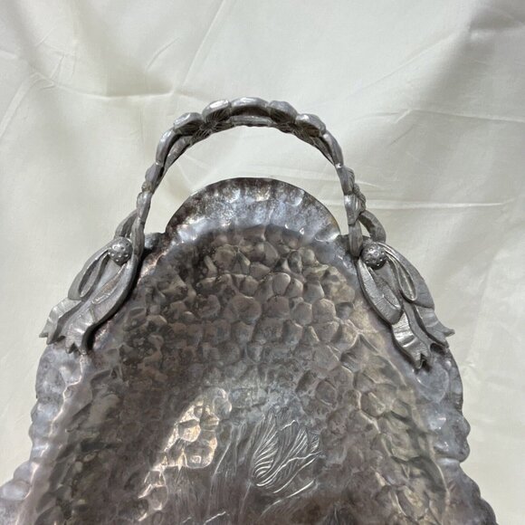 Vintage Hand Wrought Hammered Aluminum by Rodney Kent 404 Tulips 14 x 8 inches - Picture 3 of 6